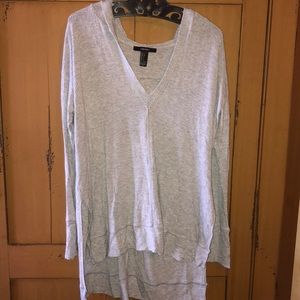 Gray  long tshirt with hood light weight